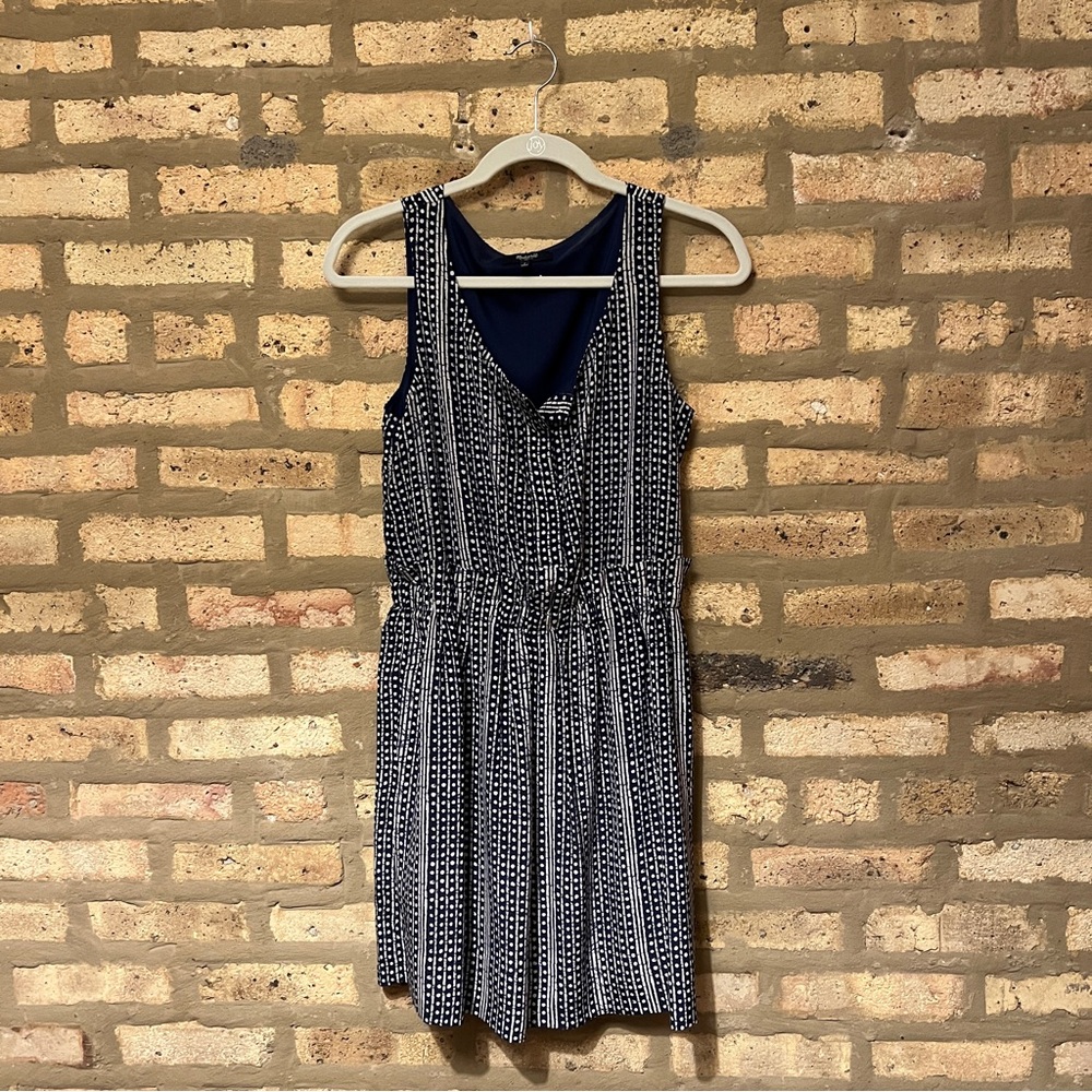 Madewell Navy Patterned Dress; size 2